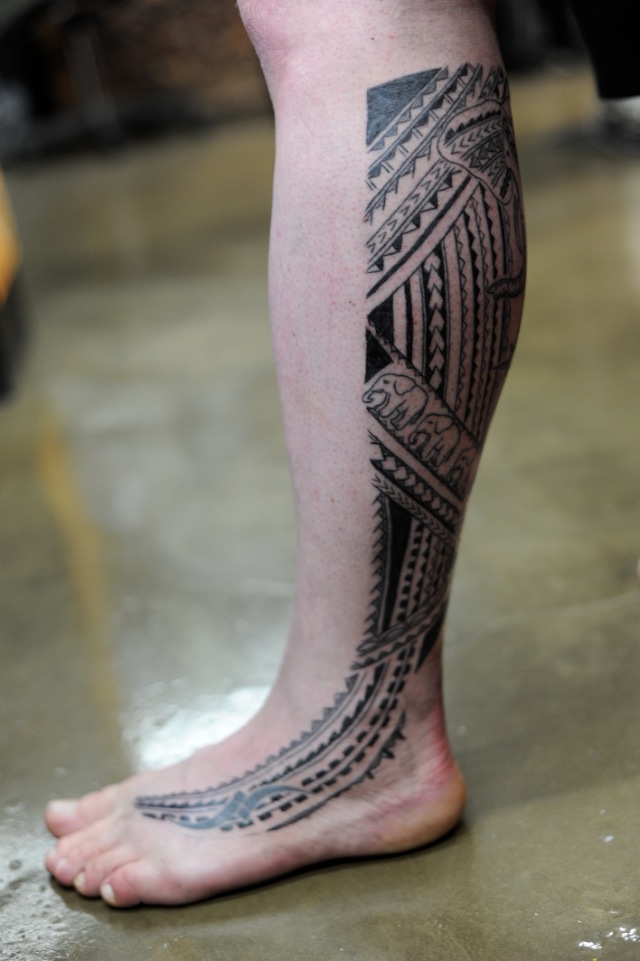 Polynesian Leg Tattoo Designs