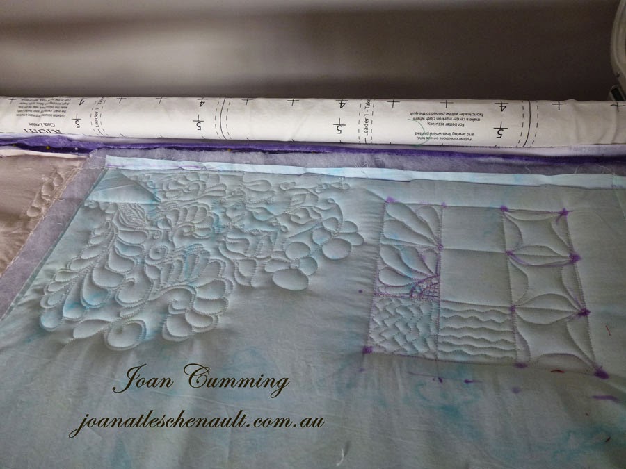 Joan at Leschenault FMQ, Using the Bernina Quilting Frame,