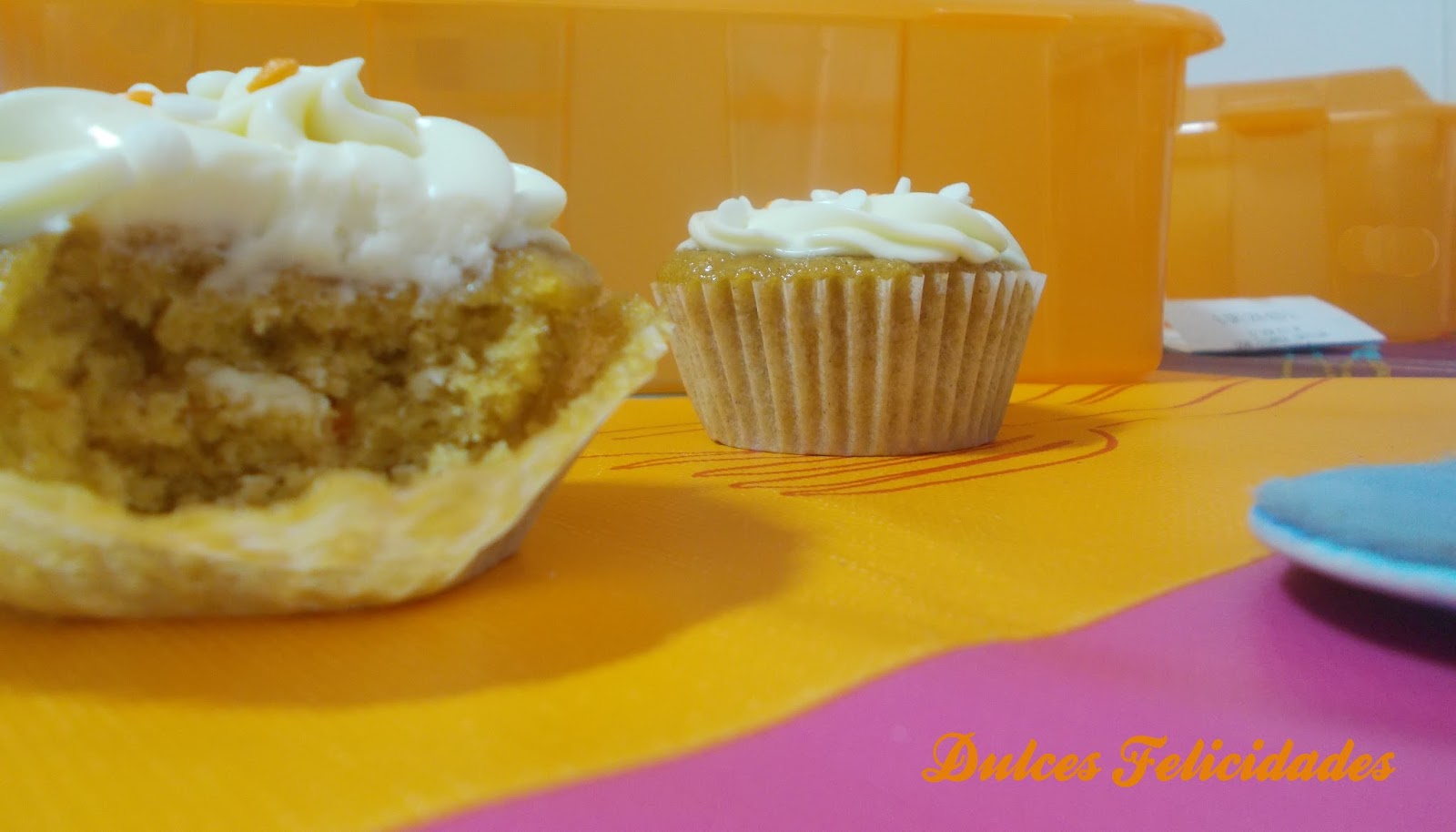 Dulces felicidades Cupcakes de Zanahoria con frosting de cheese cream de chocolate blanco