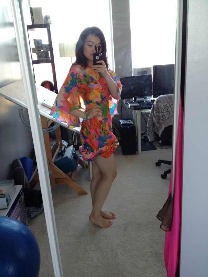 vintage floral cape dress, vintage dress