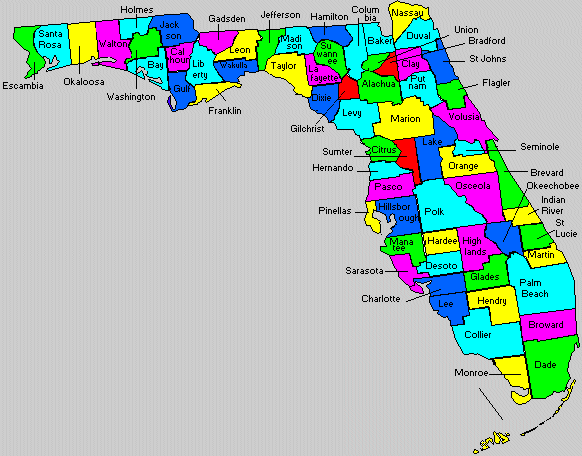 Florida County Map City