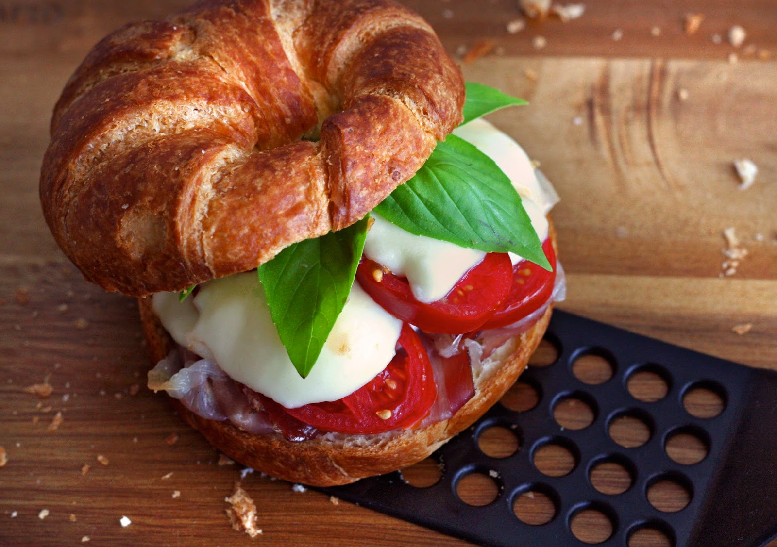 Alvin's Penthouse Kitchen Caprese Croissant with Speck and Garlic