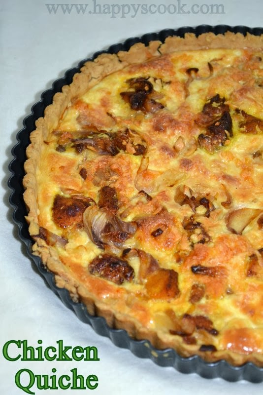 Chicken Quiche Recipe/ Golden Onion Chicken Quiche IFC 2 Happy's Cook