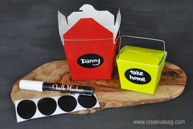 chalkboard take out boxes for holiday leftovers | Lorrie Everitt for creativebag.com