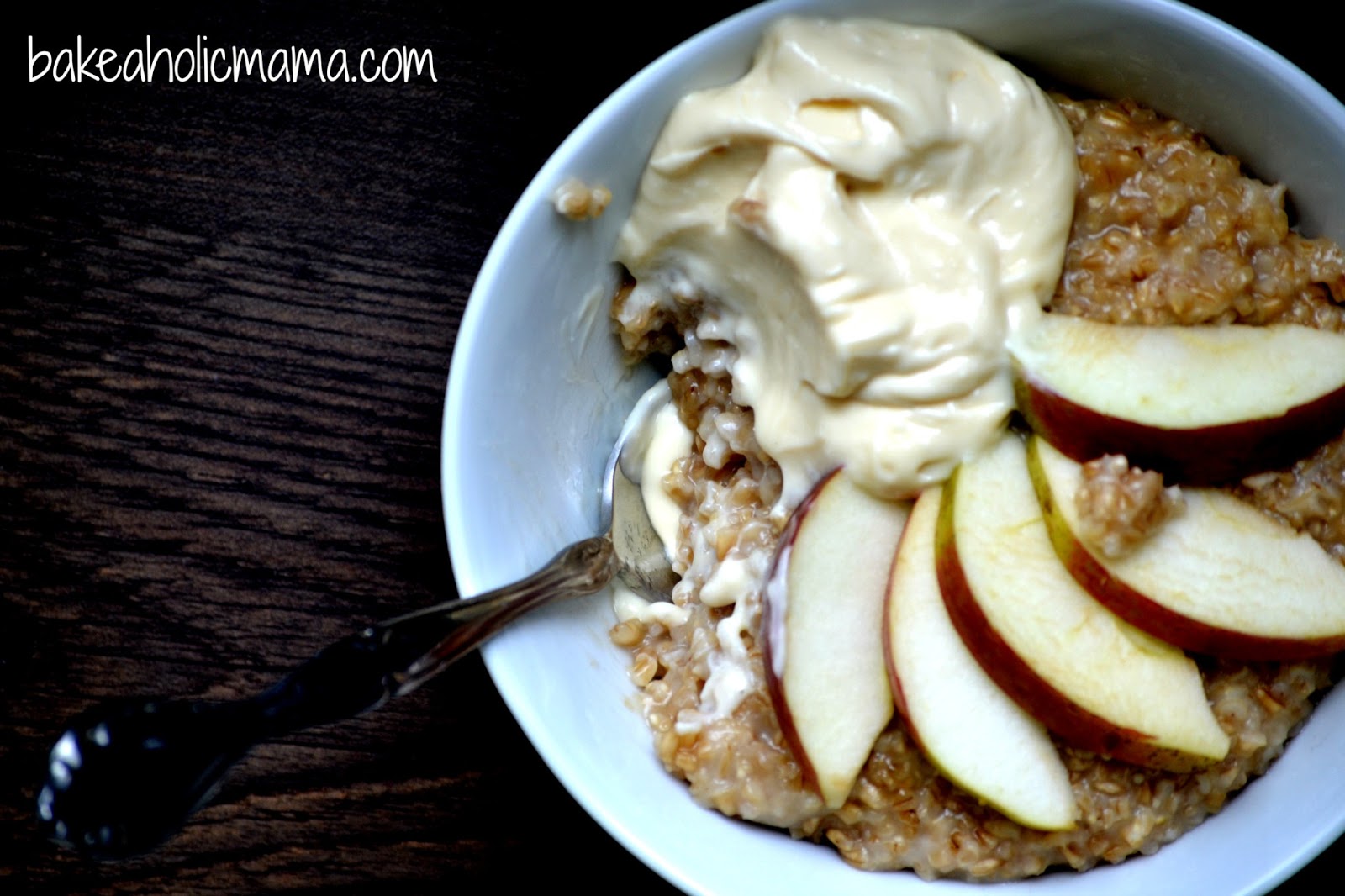 Overnight Slow Cooker Steel Cut Oats with Whipped Maple Mascarpone