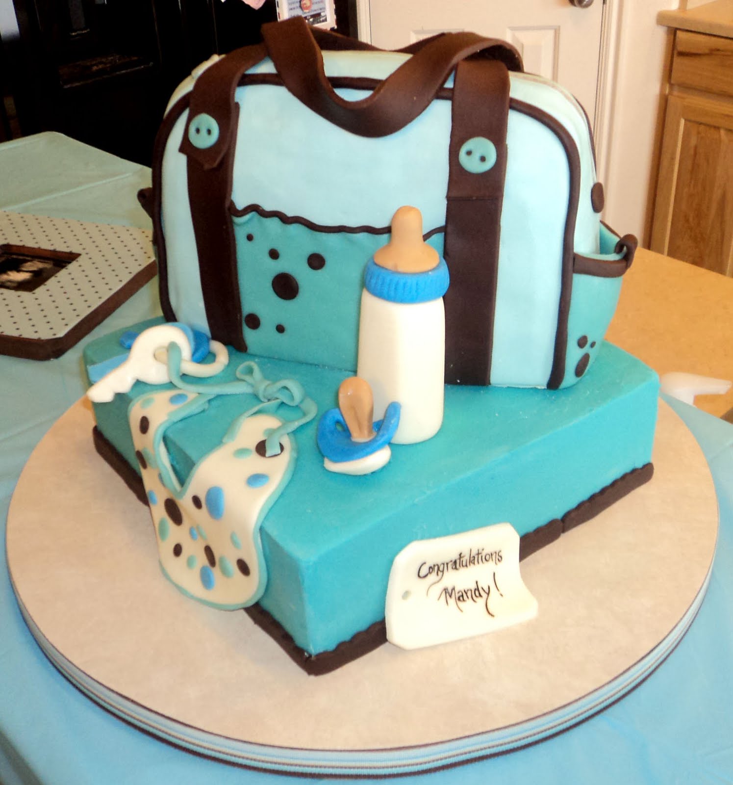 Delectable Cakes Baby Shower Diaper Bag Cake