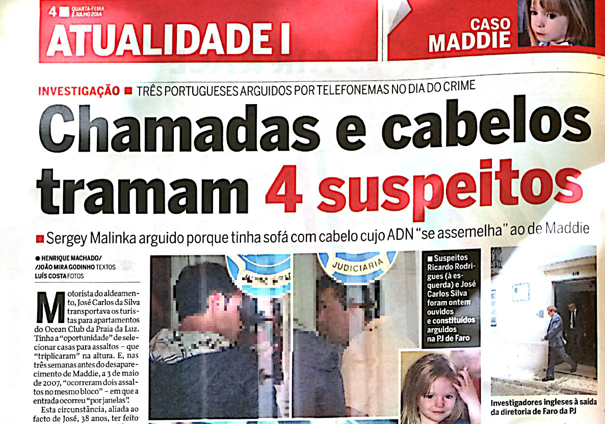 Latest from Joana Morais - phone calls and hairs frame suspects Correio+da+Mannha+2+Julho+2014