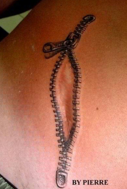 3D Zipper Tattoo 