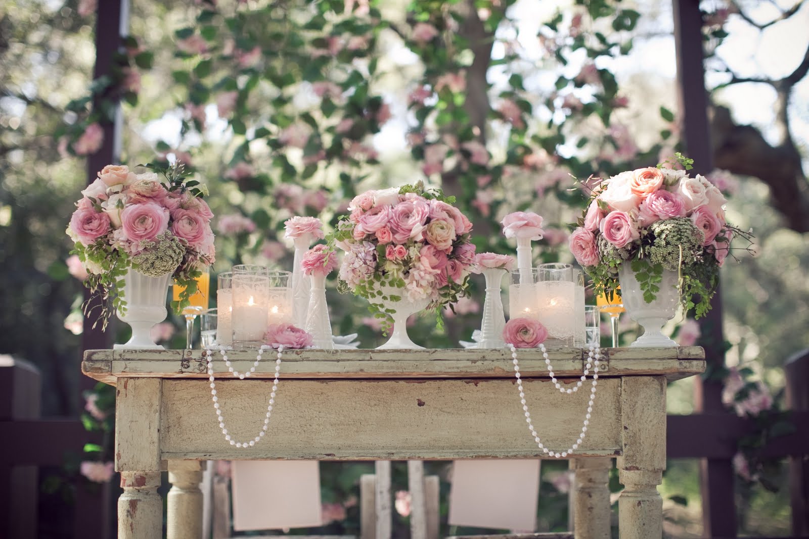 Dusty rose, table decorations and roses on pinterest