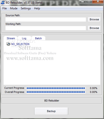 Screenshot software BD Rebuilder 0.40.10 Beta