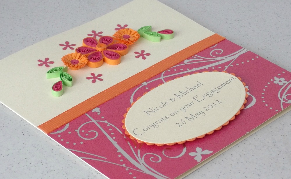 Paper Daisy Cards Quilled Engagement card