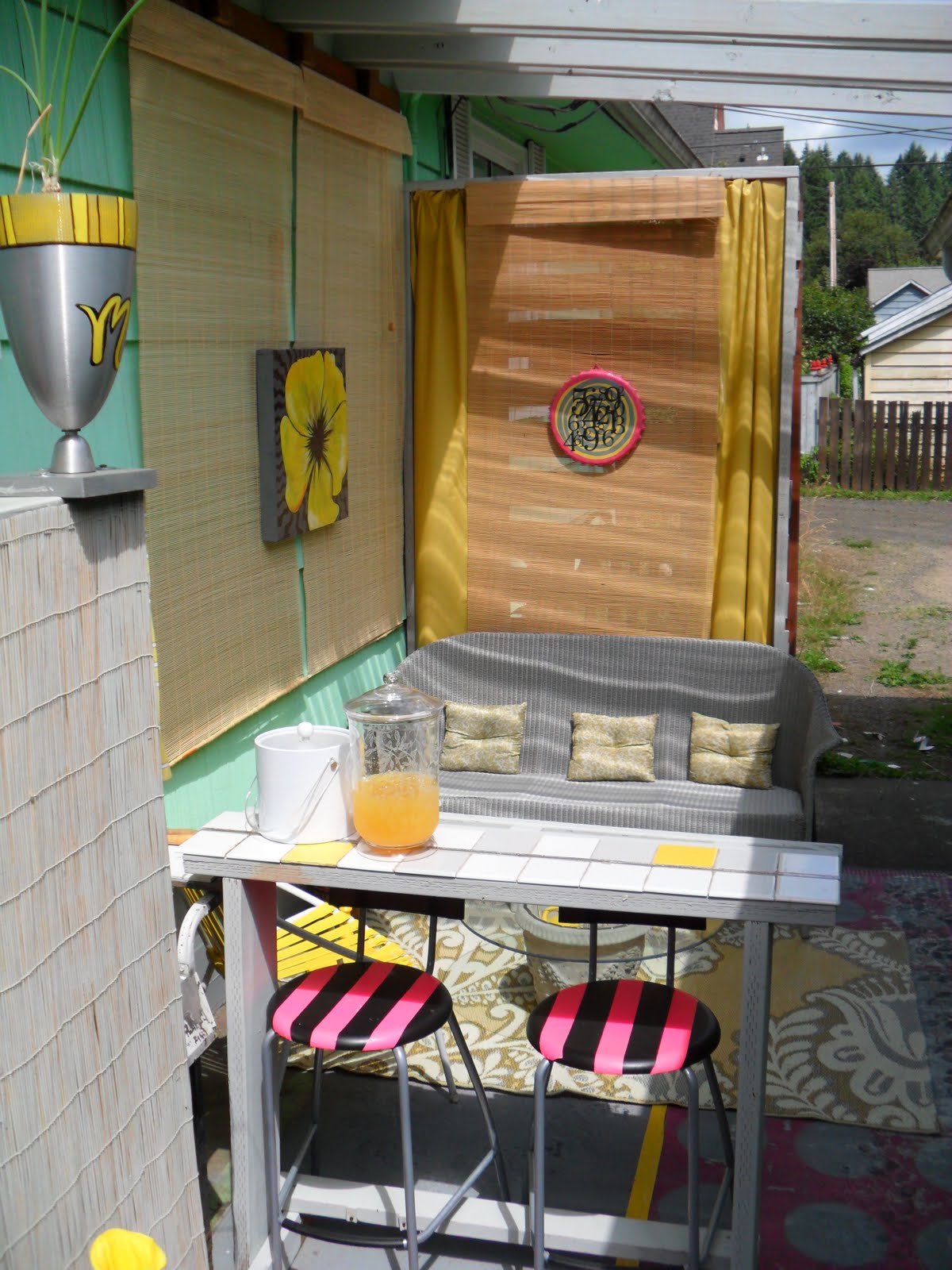 Crafting Occurs Grey and Yellow Patio Completed!!!!