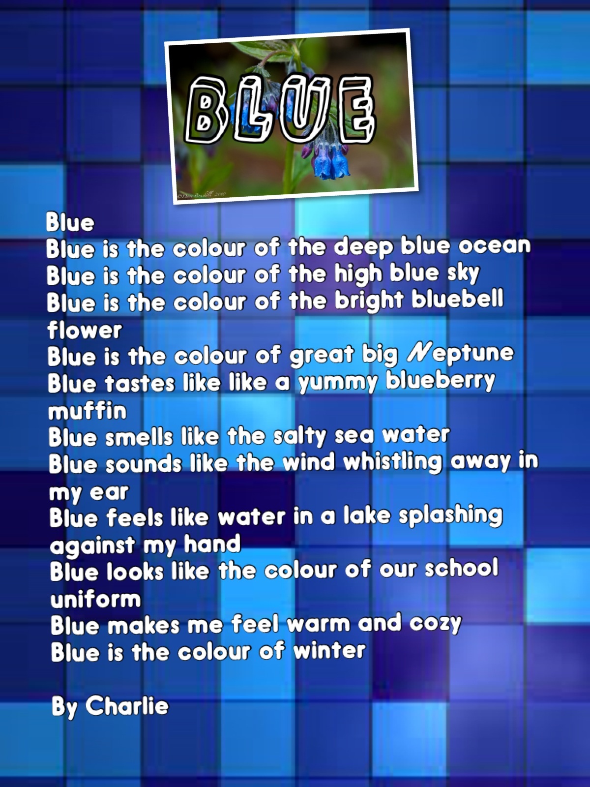 Poems about the color blue that rhyme picture