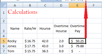 excel overtime formula