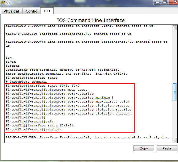 Blog Cisco configuración de SSH, seguridad de puertos de switch y VLAN