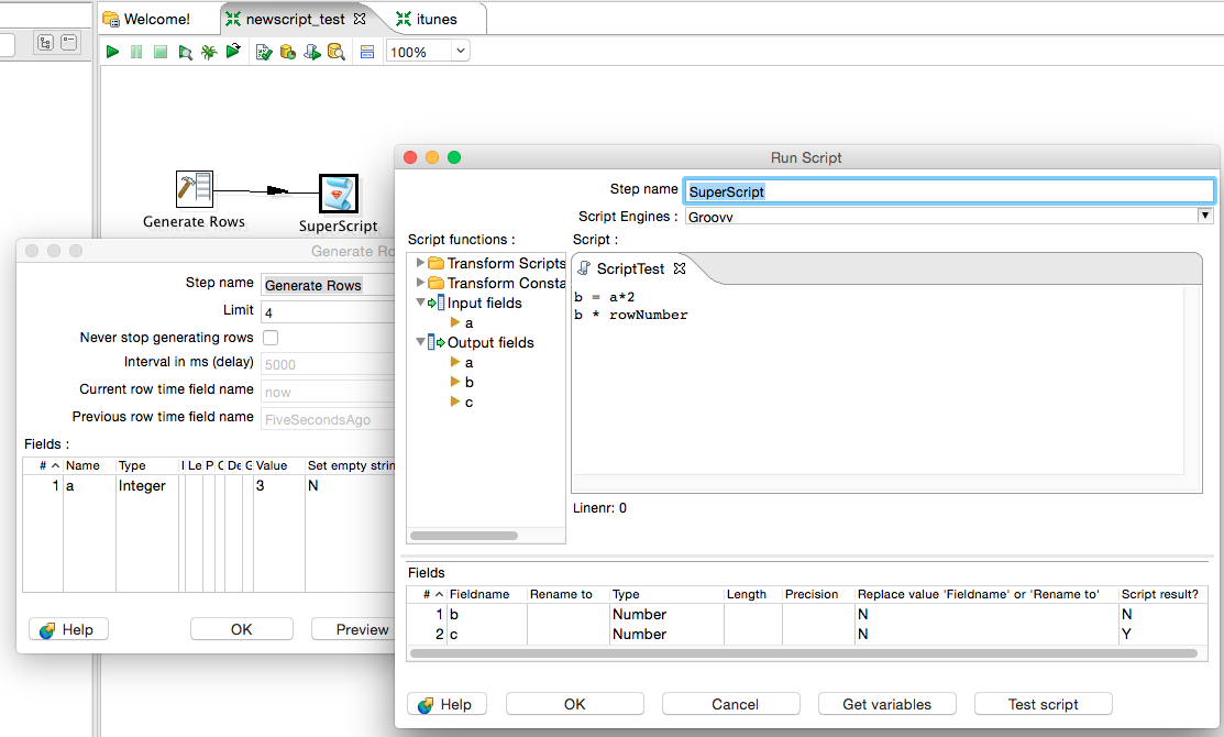 pentaho data integration generate rows