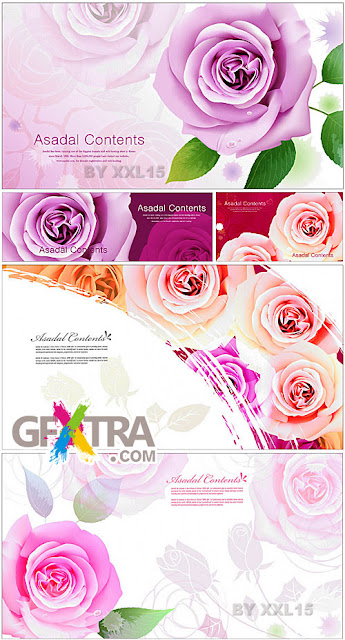 Vectores de fondos de rosas