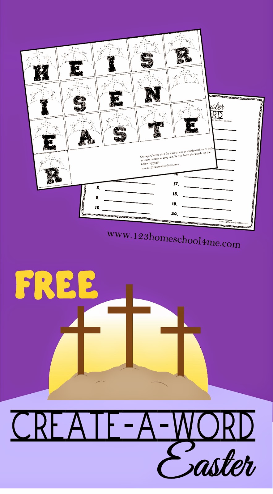 Easter Create A Word (free printable spelling activity