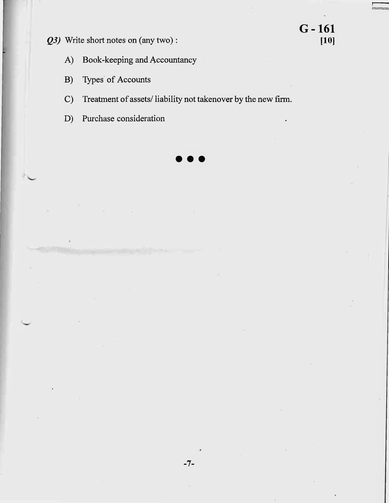 D R K College Of Commerce Library Kolhapur Maharashtra Question Paper For B Com I Financial Accounting