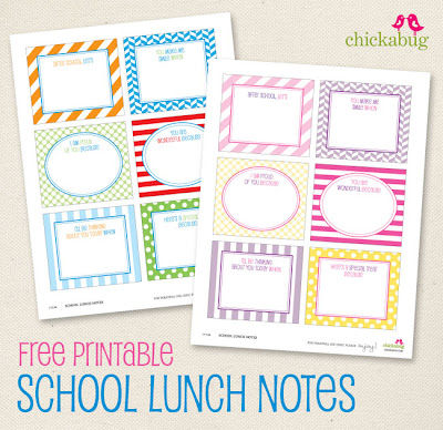 School Lunch Notes School Lunch Notes