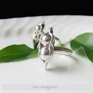 silver pea pod bespoke ring by sue hodgson