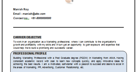 mba marketing resume samples