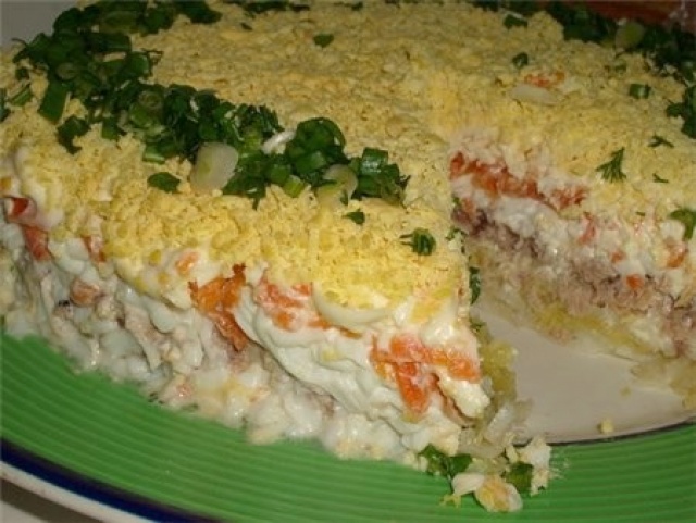 мимоза с курицей рецепт с фото онлайн