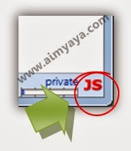 Gambar: Tombol status bar untuk enable/disable Javascript di mozilla firefox