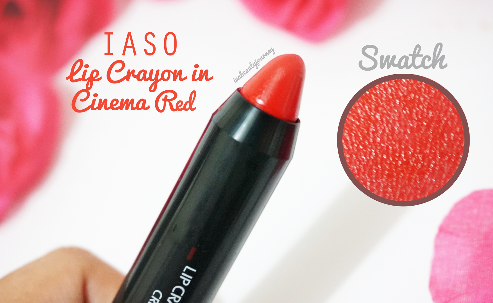 iaso lip crayon cinema red v03 and flame rose v01 iva's beauty journey