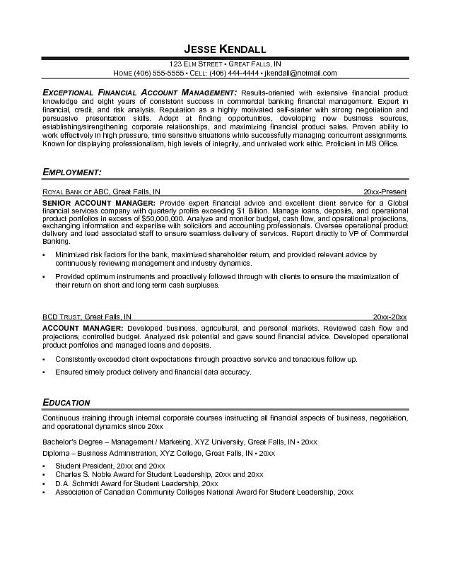 resume for accounting manager