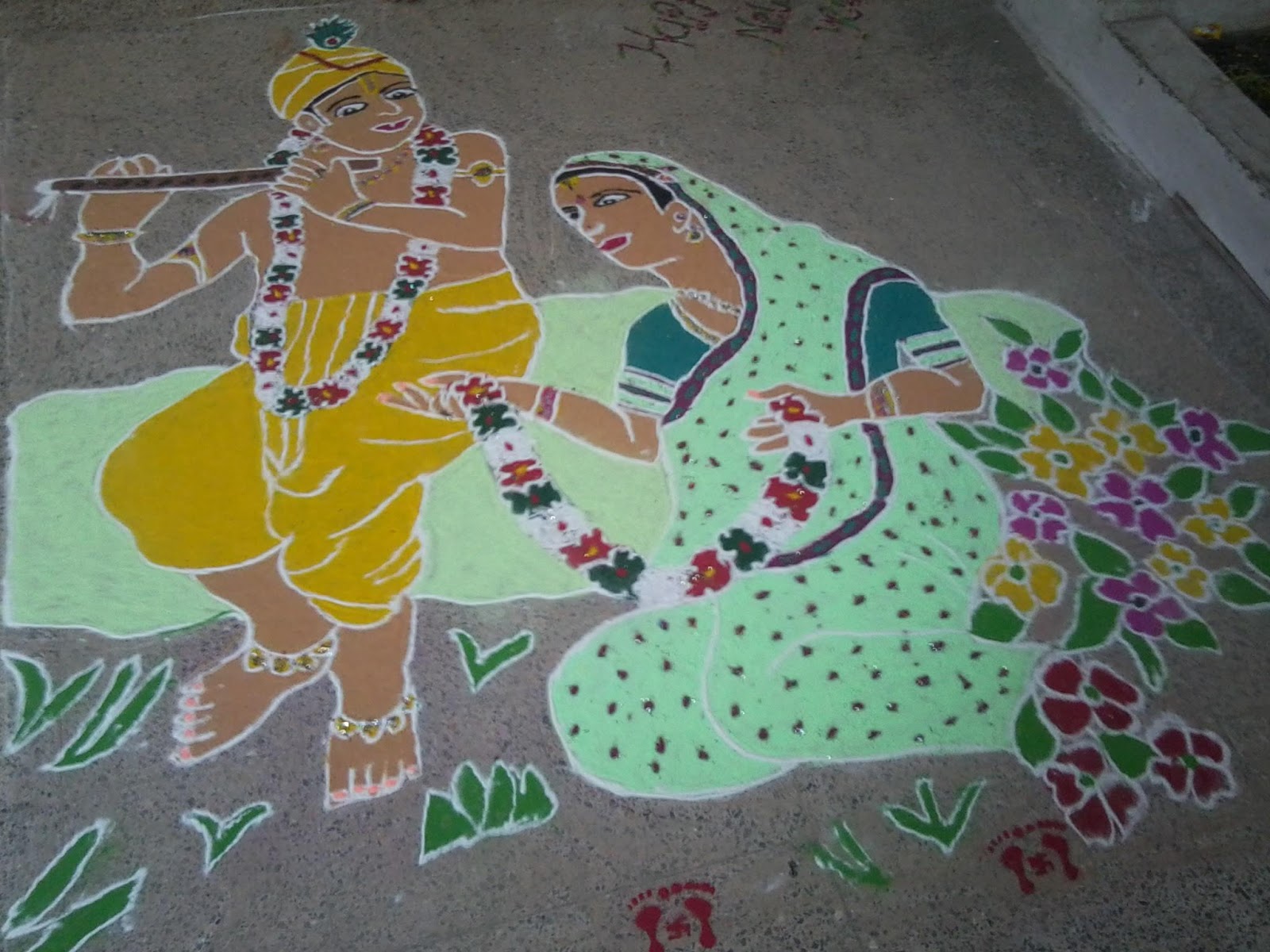 19 Special Radhe Krishna Rangoli for Krishna Janmastami