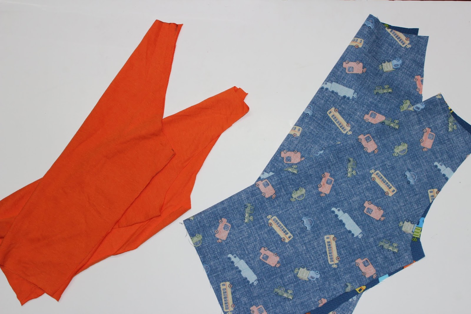 cutting out the tshirt pattern