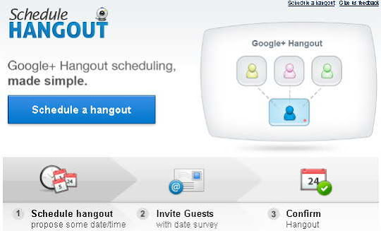 Google+ hangout scheduling