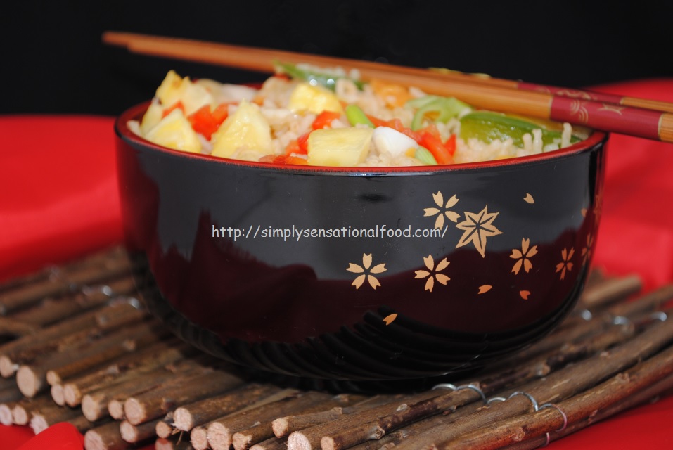 Ginger, pineapple and cashewnut fried rice Secret recipe club