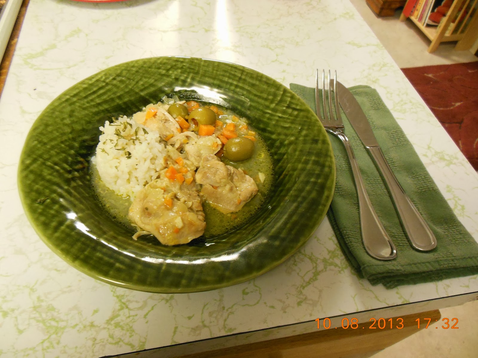 Tagine of Chicken and Olives, a pressure cooker recipe, a delicious