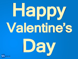 Happy Valentine's Day Text Simple HD Wallpaper Blue Background