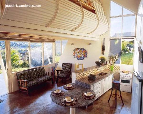 Arquitectura de casas: cabaña pequeña tropical, bioclimática y ...