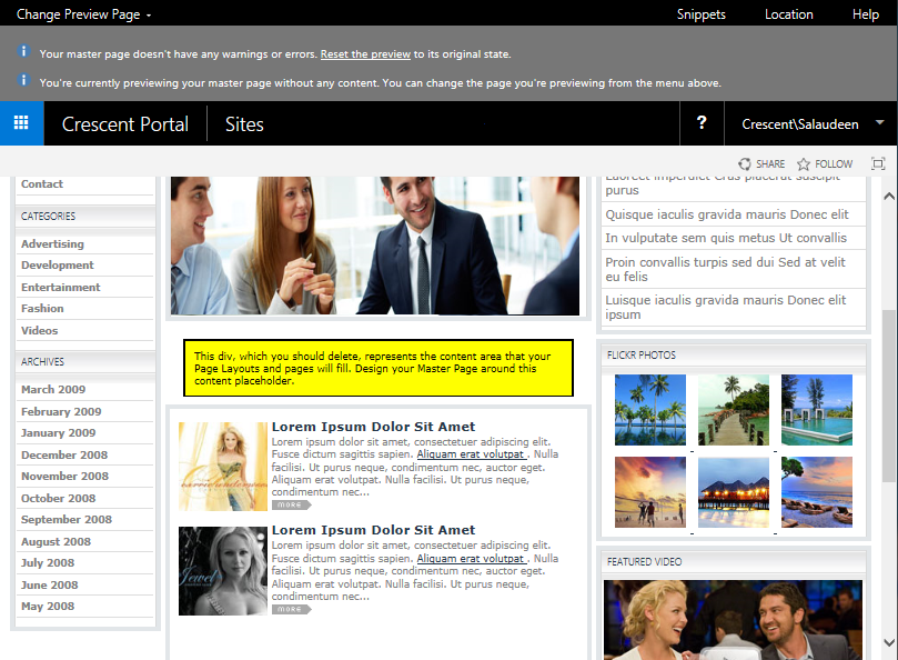 sharepoint design manager example