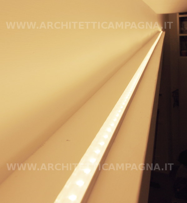 Diari di un architetto: il controsoffitto in cartongesso e la gola ... Controsoffitto in cartongesso con faretti