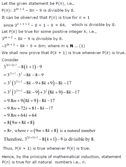 32n+2 - 8n - 9 is divisible by 8.