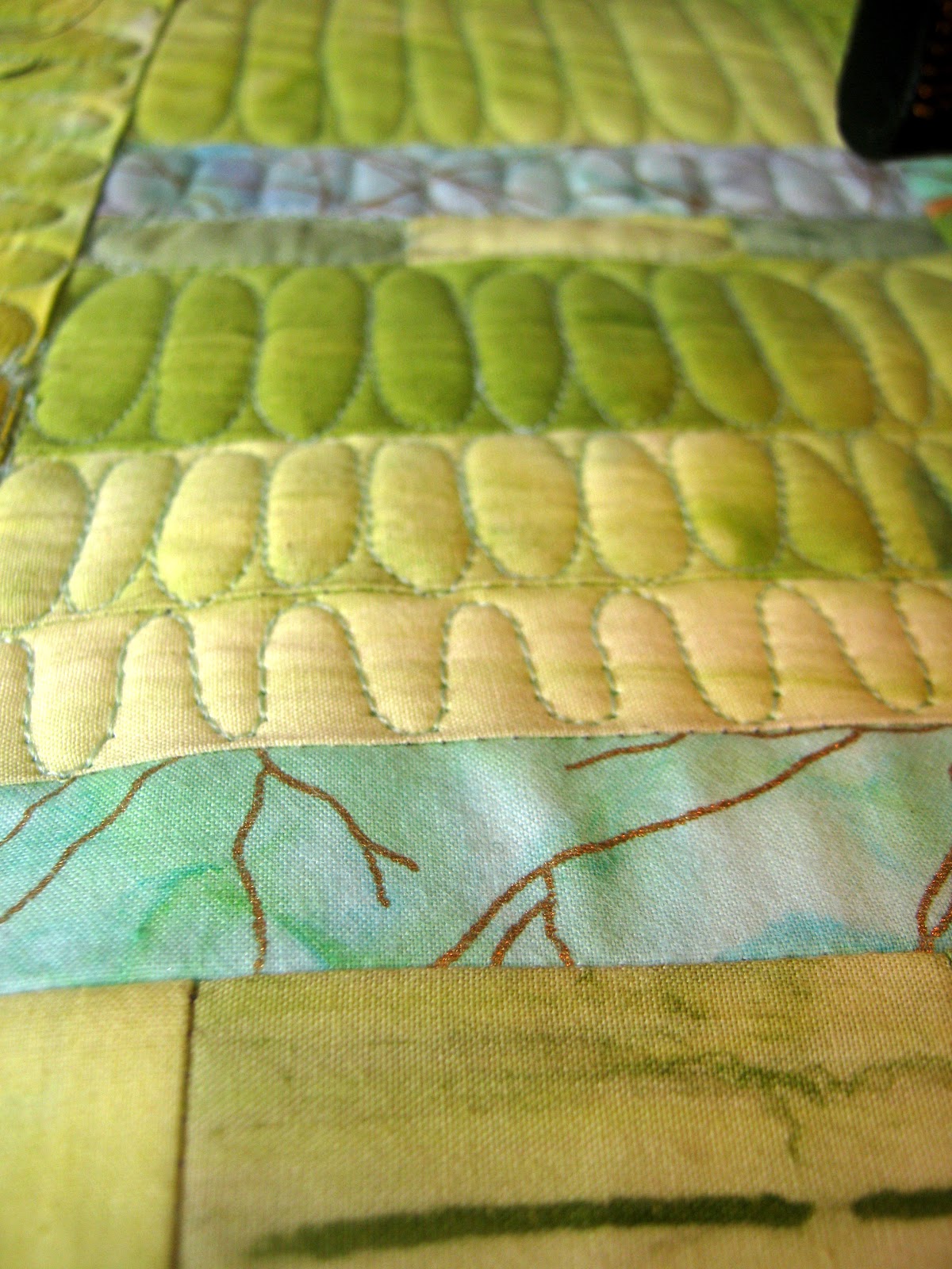 Quilt Routes Green grass... part two...
