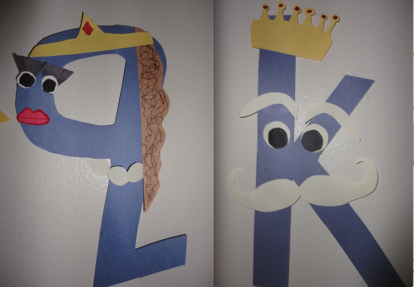 Pinkaton Family: k is for king and q is for queen - preschool letter craft
