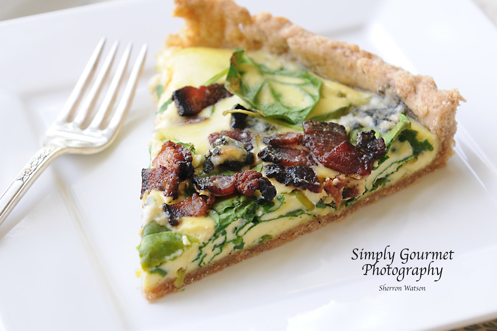 Simply Gourmet 134. Spinach, Blue Cheese and Bacon Quiche with a Spelt