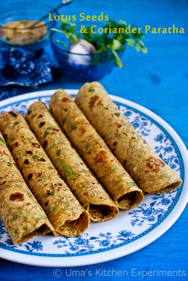 Lotus seeds & Coriander Paratha Lotus seeds & Coriander Paratha