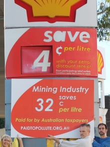 publicity photo demonstrating the 32 cent taxpayer funded subsidy for mining companies