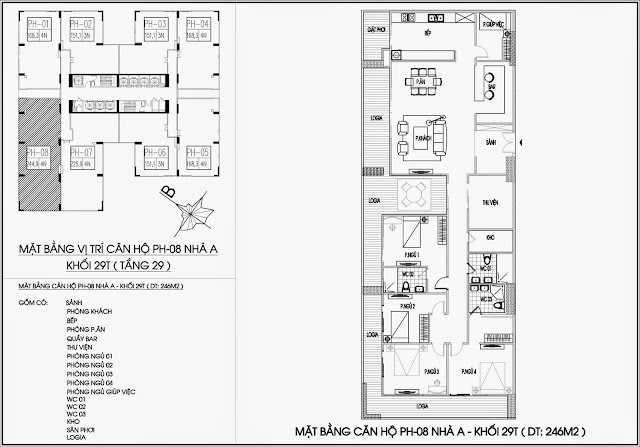 Mặt bằng căn hộ tòa A - 29 tầng, chung cư Imperia Garden Mặt bằng căn hộ tòa A - 29 tầng, chung cư Imperia Garden