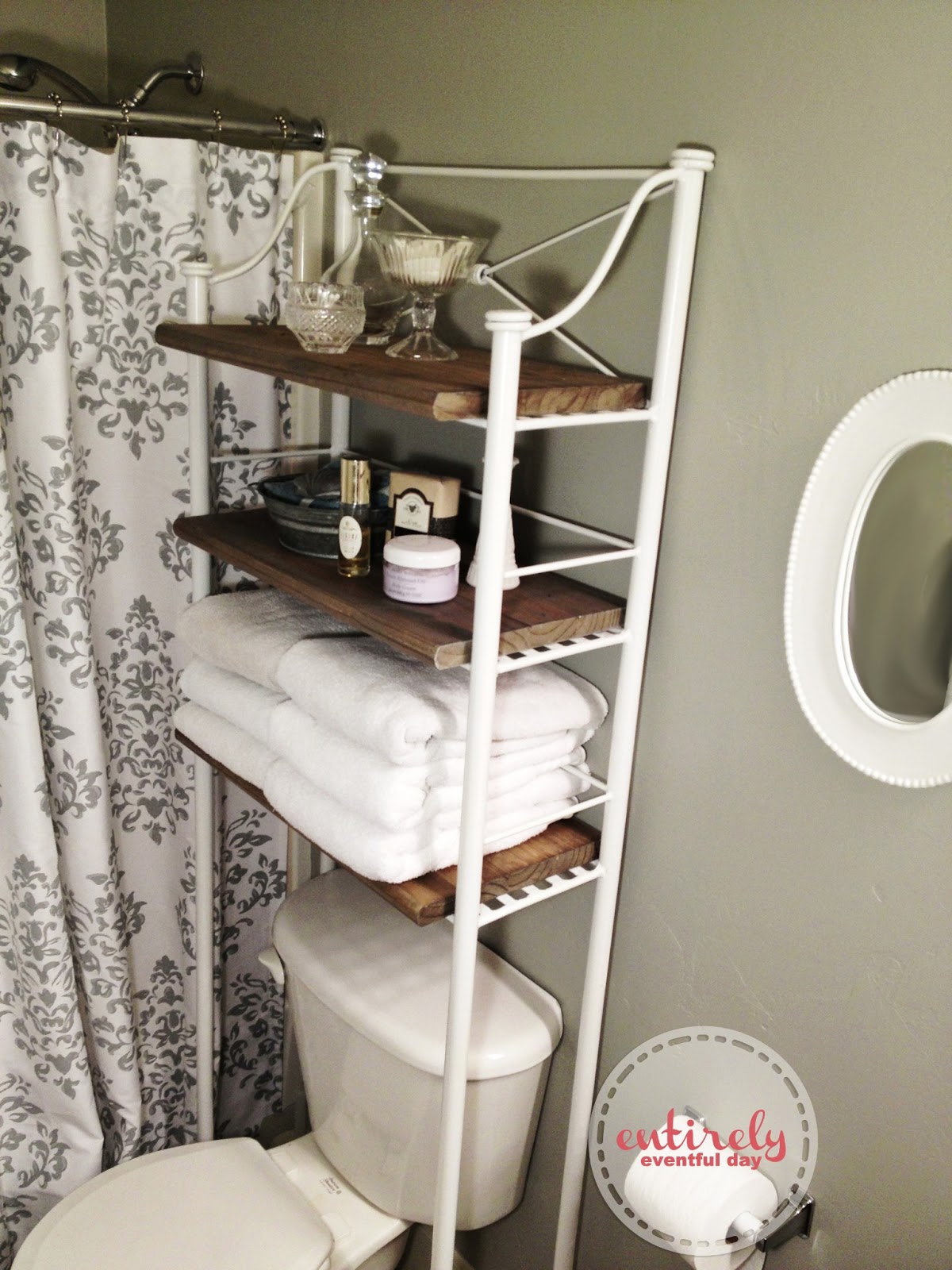 DIY Bathroom Shelf Make-over ~ Entirely Eventful Day
