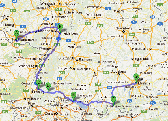 for the next two weeks i will be on my trip to the following cities see map below i will be posting here once two days so keep following my blog