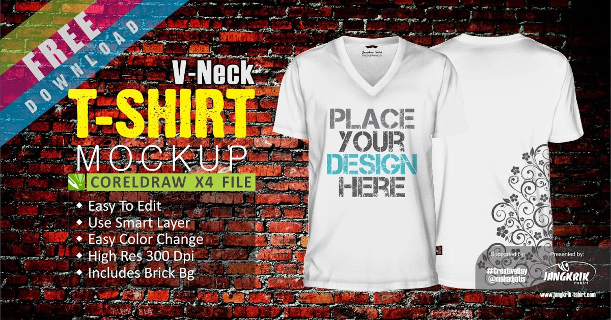 Download Ini Blognya Jangkrik T Shirt Lho Download Template Mockup Kaos V Neck Gratis Coreldraw X4 Yellowimages Mockups