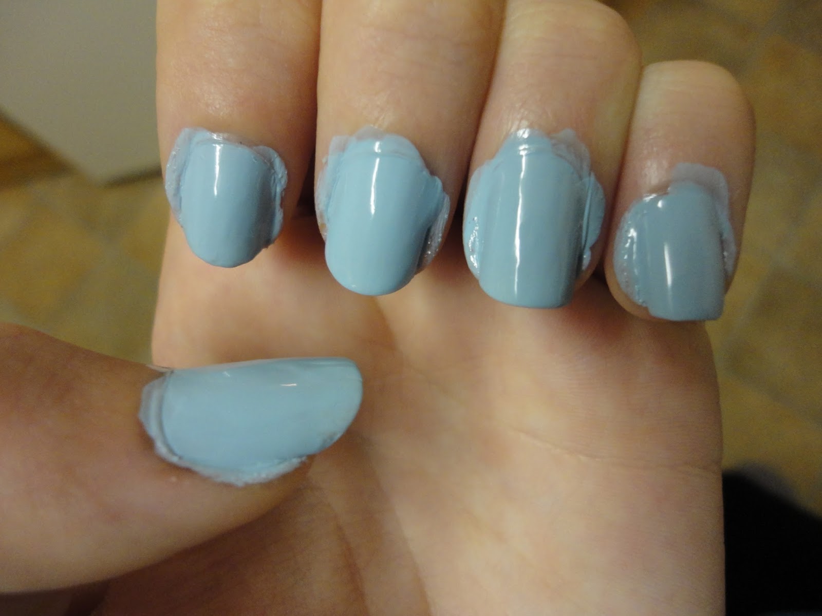 light blue gel nail art